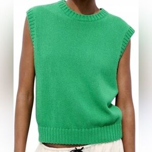Zara Bright Green Knit Top